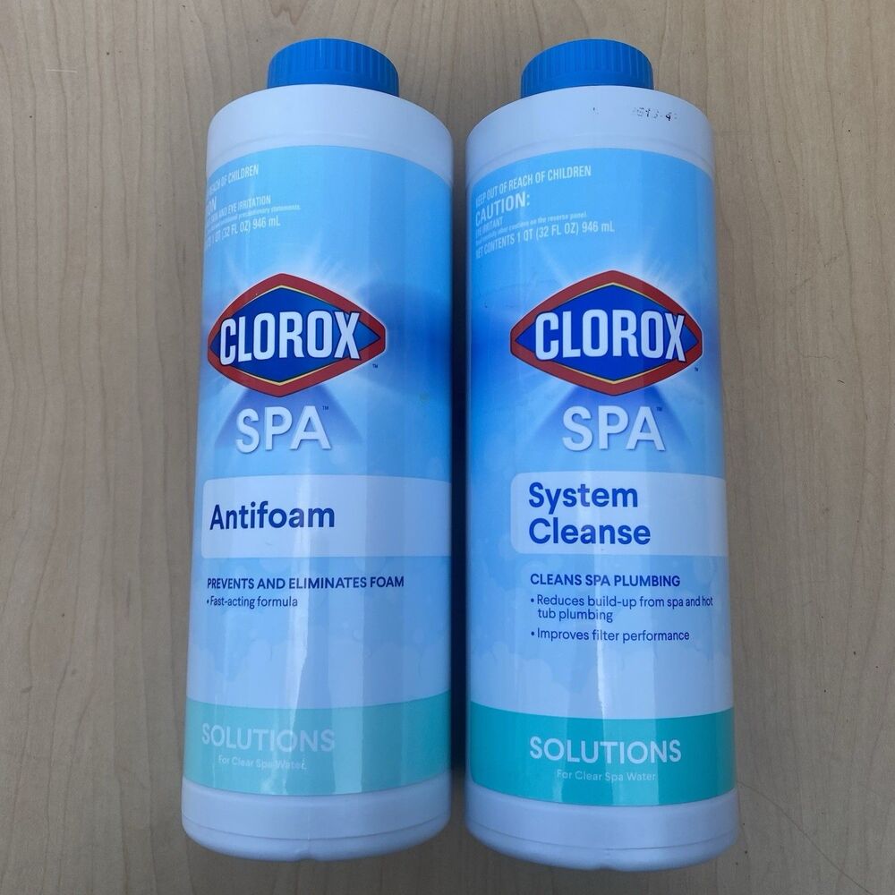 Clorox Spa Solutions AntiFoam System Cleanse Plumbing Water Cleaner 32oz Set